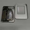 ontto Key Fob Cover Fit for Honda Prologue 2024 2025 Car Key Case Fit for Acura ZDX 2024 2025,Metal and Leather Key Protector with Clear TPU Front Case,with Keychain,Grey