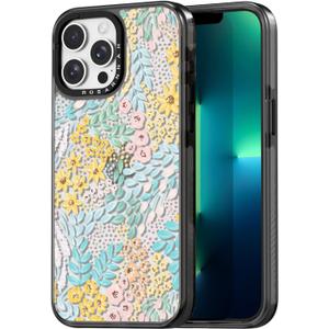 Compatible for iPhone 13 Pro Max Case Cute - Durable Shockproof 6.6 ft Drop Impact Phone Case - Blue Spring Design for iPhone 13 Pro Max 6.7" Black