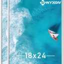 18x24 Picture Frame Set of 2, Scratch-Proof White Frame Lightweight yet Sturdy Display Poster Artwork 18 x 24 Horizontally/Vertically - Slide-In Strips|2 Packs|White|18"x24"
