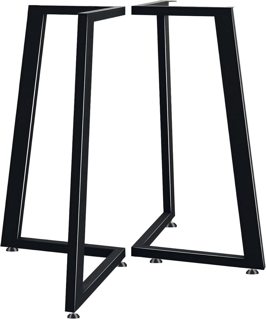 Table Legs - 28 inch, Desk & Coffee Table Base, Metal Adjustable Legs (Black, H28 x W17, Set of 2)