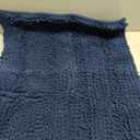 H.VERSAILTEX Bath Mats for Bathroom Non Slip Extra Thick Chenille Striped Bath Rug 24" x 36" Absorbent Non Skid Fluffy Soft Shaggy Rugs Washable Dry Fast Plush Mats for Indoor, Bath Room, Tub - Navy