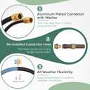 Giraffe Tools Garden Hose 5/8" Custom Length, No Kink, Flexible, Leakproof Water Hose, 600 Burst PSI, 15ft Male Female Fittings,Black Orange