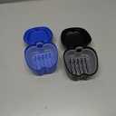 KISEER 2 Pack Colors Denture Bath Case Cup Box Holder Storage Soak Container with Strainer Basket for Travel Cleaning (Blue and Black)