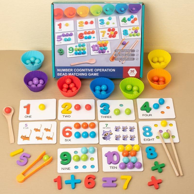 TPwsd Montessori Arithmetic Math Toy Set,Montessori Arithmetic Kit,Math Games for Kids 5-7,Teacher Supplies for Classroom, Montessori Toys,Boy Girl Birthday Xmas Gift (1 Set)