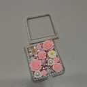 Case for Motorola Razr 2026/2025/2024 Cover,Cute Luxury 3D Crystal Rhinestone Diamond Flowers Sparkle Stunning Stones Pearl with Wrist Strap Women Girls for Moto Razr 2026/2025/2026 5G