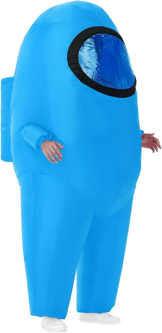Servllcell Inflatable Costume for Adult,Halloween Costumes Funny Blow Up Space Suit Costumes,Cosplay Party Game Fans (Yhy-blue), 63 - 74 inches