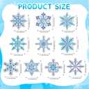 Jetec 20 Pcs Winter Christmas Snowflakes Diamond Painting Ornaments 5D DIY Diamond Painting Tags Christmas Hanging Art Kits Winter Snowflake Crystal Ornaments for Kids Art Crafts(Blue,Elegant)