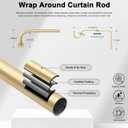 Hei!Dear Blackout Curtain Rod for Windows 48 to 84 inch (4-7Ft), Wrap Around Room Darkening Curtain Rods, 5/8" Samll Adjustable Modern Decorative Window rod,Gold (48-90"1 pack)