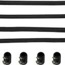 BLACKHORSE-RACING 44" Black Chrome Flexible Stainless Steel Heated Hose Kit Chrome Caps