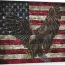 Patriotic Wall Decor American Flag Eagle Pictures for Veterans Decorations - 16x24 Inch (24L" x 16W")