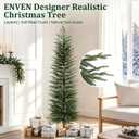 6FT Unlit Artificial Norfolk Pine Tree, Real-Touch PE Material, Family & Pet Friendly, Faux Slim Christmas Tree with Heavy-Duty Base for Indoor Outdoor Decor