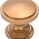 Alzassbg 15 Pack Champagne Bronze Cabinet Knobs, 1.1 Inch(30mm) Diameter Round Kitchen Cabinet Knobs for Cabinets and Drawers AL6014TGP