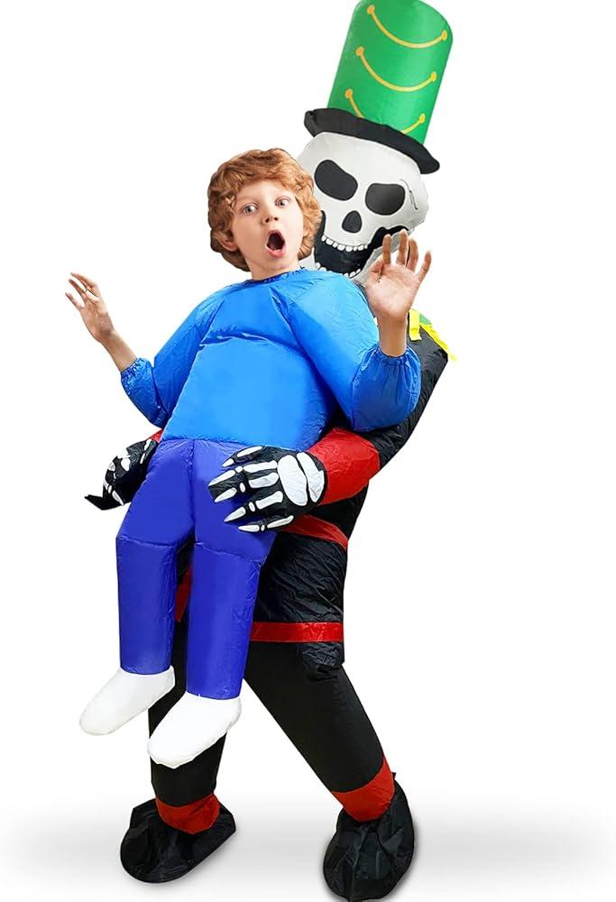 Camlinbo Inflatable Kids Halloween Costume, Blow Up Reaper Costume for Halloween Scary Boys Girl Cosplay Party