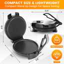 10inch Roti Maker Machine, Non-stick Electric Tortilla Maker with Adjustable Temperature Control and Removable Handle, Press to make Roti, Crepe, Chapati AC 110V 50/60Hz 1200W