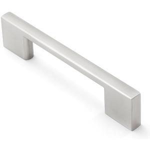 10 Pack Brushed Nickel Cabinet Pulls 3 3/4 inch Square Silver Handles Drawer Kitchen Cupboard Dresser Cabinet Hardware