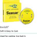 Seaguar InvizX Multi-Species Fishing Line for Casting, Live Bait, Freshwater, 100% Fluorocarbon, Clear, Multiple Sizes (8lbs/200yds)