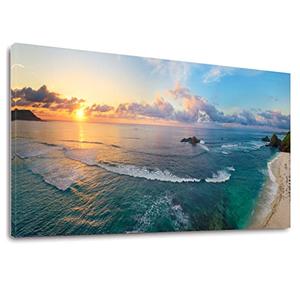 Large Ocean Sea Waves Sunset Canvas Wall Art Landscape Artwork Canvas Print Framed Picture Painting for Office Home Decor Bedroom Decor- 30x60 inch