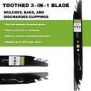 AB2102 21-Inch Mulching Blade Replacement for EGO Power+ 21" Electric Lawn Mowers 56V Models, Manganese Steel Mower Blade Compatible with LM2101/ LM2100/LM2102SP/LM2100SP/LM2142SP