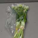 LINSIE 15 Pcs White Artificial Tulips Fake Flowers, Premium Latex Lifelike Texture, UV Resistant Waterproof Faux Tulip Bouquets with Snap-on Petals for Outdoor, Home, Wedding Decor