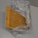 Criusia 3 Set Pantry Organizers and Storage with Bamboo Lids, Stackable Clear Bins for Onion, Potato, Fruit, Vegetables, Trash Bag Dispenser, Kitchen and Under Sink Organizer (3 Pack Large)