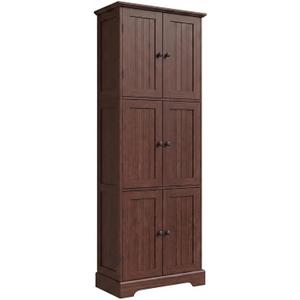 ChooChoo 63.2" Tall Bathroom Storage Cabinet with 6 Doors