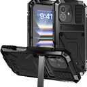 Lunivop for iPhone 16 Plus 6.7" Case Metal Heavy Duty Military Black