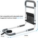Bed Rails for Elderly Adults - 350LBS Heavy Duty Bed Assist Rail with Non-Slip Bedside Handle, Fall Prevention Safety Cane with Storage Pocket for Seniors, Fits King/Queen/Full/Twin Beds