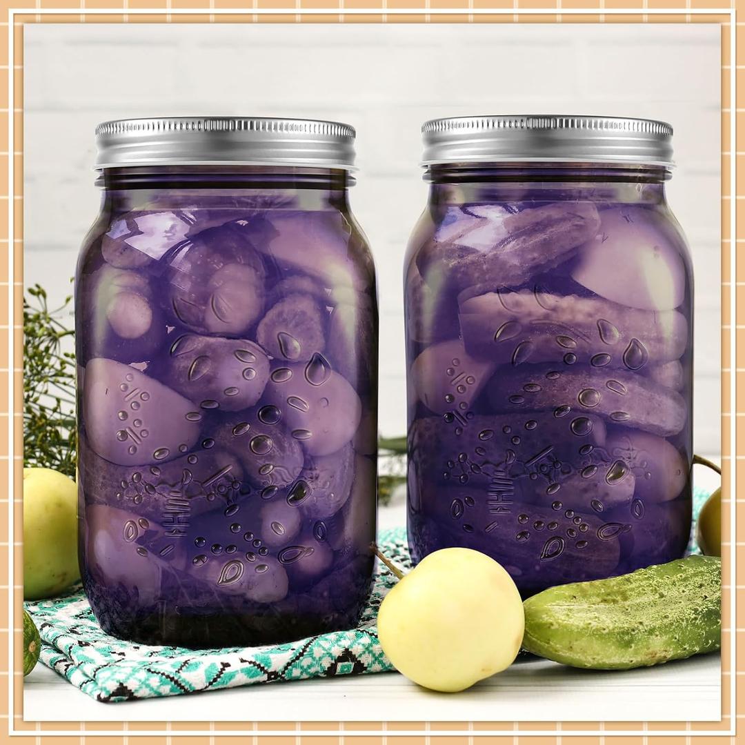 Tessco for you 12 Pcs Purple Bulk Mason Jars 16oz with Lids â€“ Glass Pint Canning Containers Regular Mouth for Food Storage, Wedding, DIY Crafts, Table Centerpieces