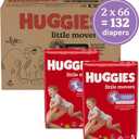 Huggies Size 5 Diapers, Little Movers Baby Diapers, Size 5 (27+ lbs), 132 Count (2 Packs of 66)
