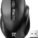 Redragon Wireless Mouse for Laptop, 2.4G Optical Computer Mouse 5-Level 4000DPI, Office Cordless USB Mice, 6 Buttons, 18 Months Battery, Portable for PC, Chromebook, Wins, Mac, Small to Medium Hand