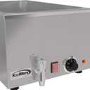KoolMore Commercial Bain Marie Countertop Food Warmer, Soup Station, and Buffet Table Server with One Serving Section and Tap, Stainless-Steel Steamer with Auto Shut Off (CFW-1T), Silver