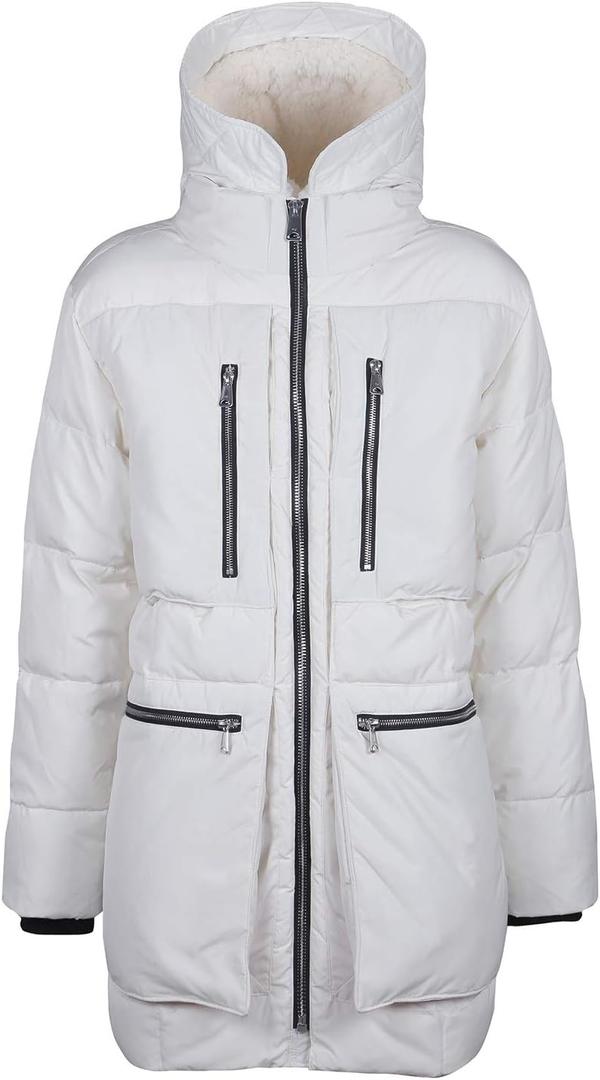 Tommy Hilfiger Men's Heavyweight Quilted Sherpa Hooded Parka (Beige, XL)