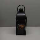 Lanterns Decorative Outdoor Indoor, Black Metal Outdoor Lanterns, 17'' 13'' Set of 2 Modern Farmhouse Candle Lantern Christmas Lanterns Centerpieces for Home, Wedding, Patio, Porch, Mantel