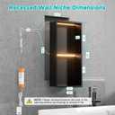 12" X 24" Stainless Steel Shower Niche with LED Lights, Matte Black Double Shelves Recessed Shower Niche No Tile Needed for Bathroom/Bedroom Storage, W12" x H24"