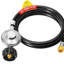 5 FT Propane Regulator with Hose, Grill Regulator Hose for Weber Gas Grill, Blackstone 28/36 inch Grill, Fire Pits, Heater and Most LP Gas Grill