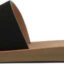 Soda Shoes Efron-S Women Flip Flops Basic Plain Slippers Slip On Sandals Slides Casual Peep Toe Beach (8.5, Black)