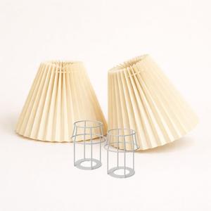 Small lampshades for table lamps, pleated, set of 2. Suitable for E27. 9"x6.2" Compatible with any interior. (Ivory)