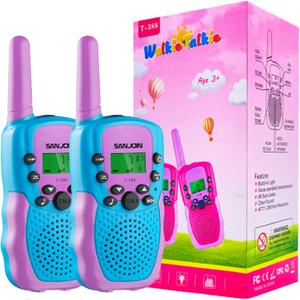 Walkie Talkies for Kids Toys for Boys Girls 4-6, 3 Miles Range Walkie Talkie to Camping, Outdoor 4 Year Old Girl Birthday Gifts for 3 4 5 6 7 Year Old Boy Girl Gifts Age 6-8 (Blue-Purple)