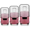 JZRTravel 3 Pack Luggage Covers for Suitcase Clear PVC 0.4MM Thickened Waterproof Anti-Scratch Protector Sleeve Fits 20 24 28 Inch Baggage TSA Approved Travel Accessories