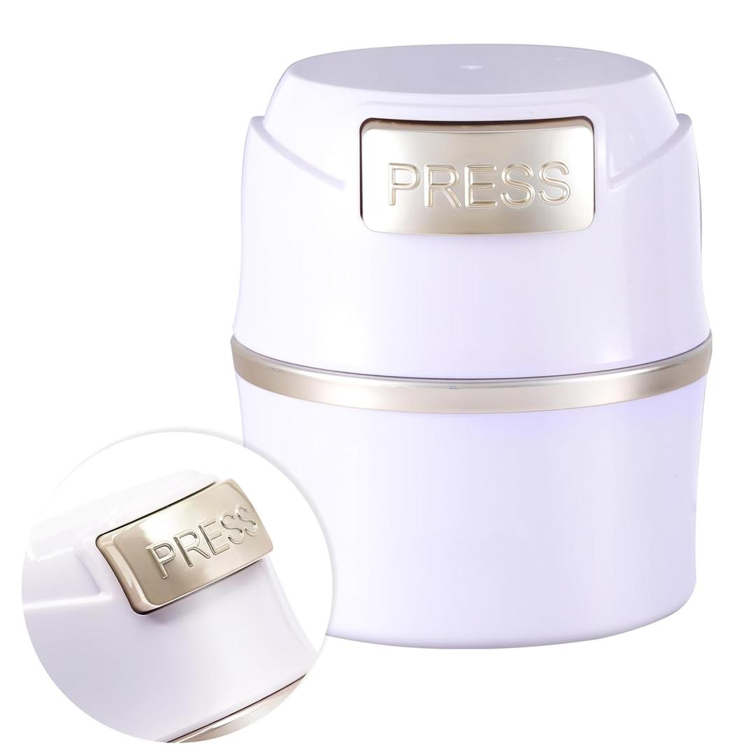 Eyelash Glue Storage Container Tank - Adhesive Jar Stand Makeup Case Cosmetic Storage Tank - White with Gold
