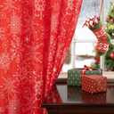 Christmas Curtains for Living Room, Xmas Snowflake Printed Curtains, Rod Pocket Window Drapes for Bedroom Holiday Decoration 2 Panels 52 x 72 Inch