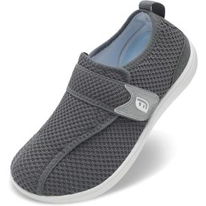 JOINFREE Diabetic Wide Walking Shoes for Women & Men with Adjustable Upper, Zero Drop Non Slip Casual Sneakers Comfortable for Edema, Arthritis, Swollen Feet & Elderly, 43