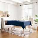 Veblandy Table Cloth Rectangle Waterproof Spill-Proof Wrinkle-Free Tablecloth Washable, Kitchen Dining Tabletop Decoration, Fabric Table Cover for Indoor and Outdoor Use, 52 x 70 Inch, Navy Blue