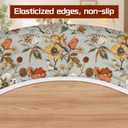 Autumn Melody Floral Round Tablecloth  Fitted Circle Table Cover with Elastic Edge, Waterproof & Washable Polyester Table Cloth for 55" to 66" Indoor/Outdoor Tables (Autumn Songbird Canvas)