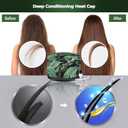 VICARKO Hair Steamer for Deep Conditioning, 10-Level Heats Up Quickly, 118 Power Cord, Heating Cap Hot Oil Treatment Heat, Electric Thermal Heated Steam for Natural Black Hair, Leaf Print