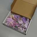 LACGO 48 PCS Artificial Flowers Heads, Fake Daisy Heads Bulk Silk Faux Rose DIY Cake Decor Blossom Garland Wreath Bouquets Crafts for Halloween Wedding Bridal Baby Shower Home Party Decoration (Purple)