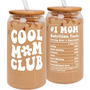 2 x Mocosweeties Gifts for Mom from Daughter Son - Birthday, Mothers Day, Mother's Day, Christmas Mom Gifts for Wife, Her - Gift Ideas for Mama, Mother - Gift for New Moms, Mothers - 16 Oz Can Glass