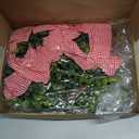 WILLBOND 4 Pcs Christmas Kitchen Cabinet Wreath Boxwood Garland with Ribbon Greenery Garland Hanging Wreaths for Cabinet Wall Window Door Fireplace Party Farmhouse Decor(Red and White,Fabric)