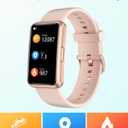 HUAKUA Fitness Tracker No Bluetooth No APP No Phone Needed, Fitness Watch for Men Women Parents IP68 Waterproof with Full Touch Screen Steps Calories Counter Sleep Tracker Alarm Clocks (Pink)