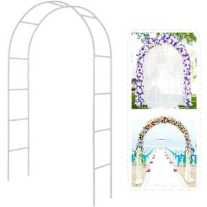 Metal Pergola Arbor,Wedding Arch 4.6 Feet Wide x 7.9 Feet High,Assemble Freely Lightweight Wide Wedding Garden Arbor Bridal Party Decoration White